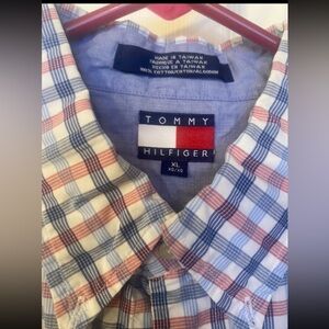 Vintage Tommy Hilfiger Men's dress shirt XL Short Sleeves Button Shirt